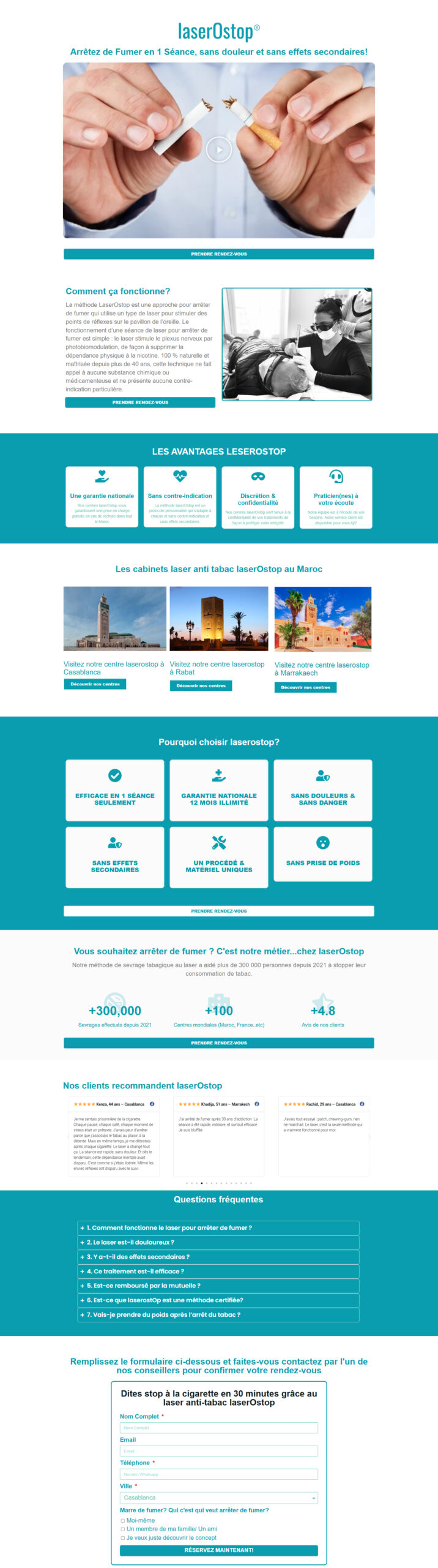 Laserostop Landing Page